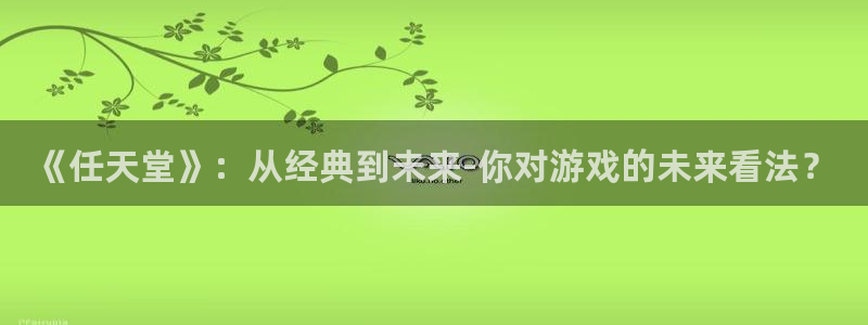 沐鸣2注册登录地址：《任天堂》：从经典到未来-你对游戏的未来